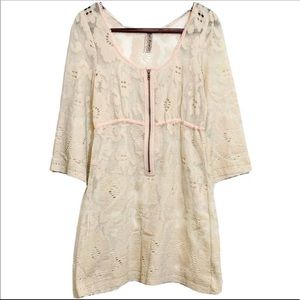 Free People Lace Bell Sleeve Tunic Dress M